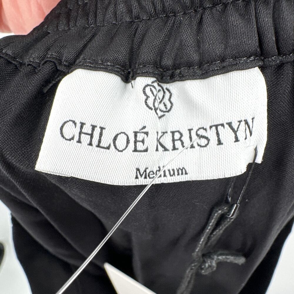 Chloe Kristyn Black Satin Traci Skirt Size Medium NWT - Picture 6 of 8